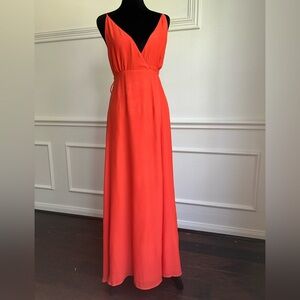Forever 21 Vibrant Coral Maxi Wrap Dress, Size M